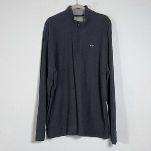 Vineyard Vines Saltwater 1/4 Zip Pullover Mens Sz 2XL Charcoal Gray Pima Cotton